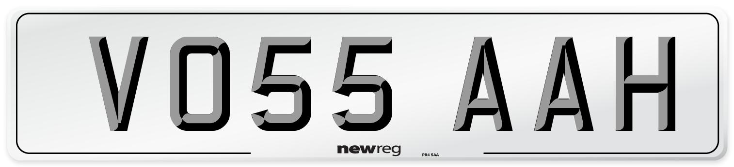 VO55 AAH Number Plate from New Reg